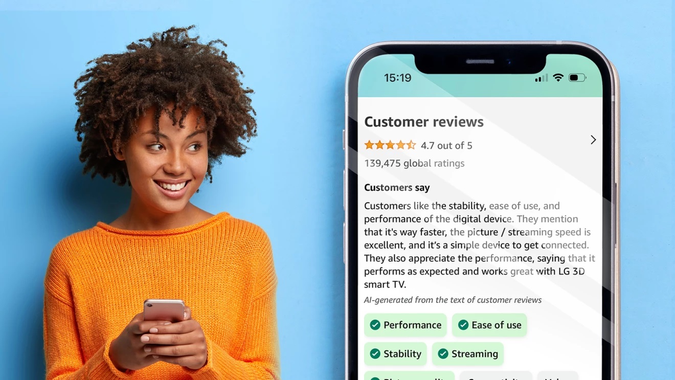 Amazon uses generative AI to summarize customer reviews