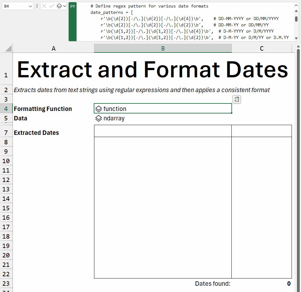 Data extraction on Excel