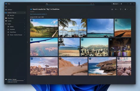 windows photos content search